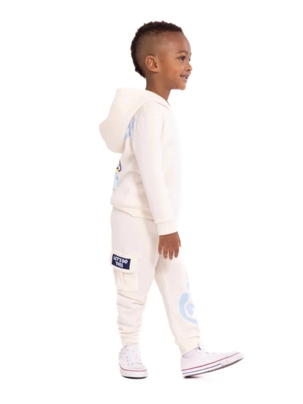 Bluey Toddler Boys' Front Back Graphic Hoodie and Cargo Jogger Pants Set, 2-Piec